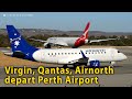 Qantas (VH-ZNN), Airnorth (VH-ANO), Jetstar (VH-VGH) & Virgin (VH-NVW) on RW03 at Perth Airport.