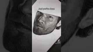 This how I draw a realistic beard with one charcoal pencil only. #shorts #art #tutorial