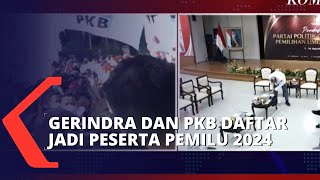 Rombongan Partai Gerindra dan PKB Arak-arakan Daftar Jadi Peserta Pemilu 2024 di KPU