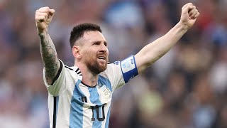 Lionel Messi scores to give Argentina a 3-2 lead over France in the 2022 FIFA World Cup final