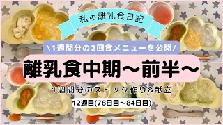 【離乳食中期】1週間分のストック作り\u0026献立/生後7ヶ月/ハンドブレンダー使用/What my 7 month old eats in a week/Baby food prep/12週目