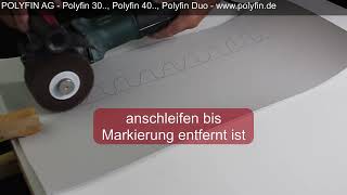 POLYFIN Nahtvorbereitung an bewitterten Polyfin FPO/TPO-Dachbahnen