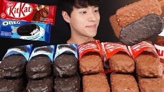 ASMR MUKBANG CHOCOLATE ICE CREAM🍫 (KITKAT & OREO) CHOCOLATE ASMR EATING SOUNDS