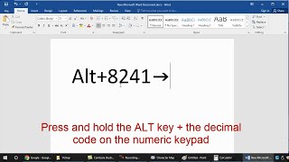 How to get any characters ,Emojis and symbols ALT code for Word
