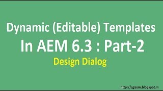 Design dialog with Template Editor in AEM 6 3