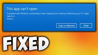 How To Fix Snipping Tool Not Working in Windows 11 - Solve Snip and Sketch Windows 11 Not Working