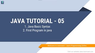 Java for Beginners - Java Basic Syntax | First Program in Java | Hello World