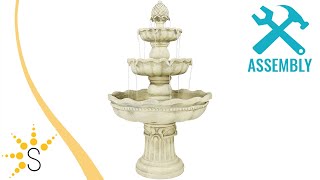 Sunnydaze 3-Tier Pineapple Garden Fountain - White - 51\