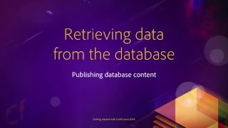 04 Publishing database content ## 04 Retrieving data in the database with cfquery