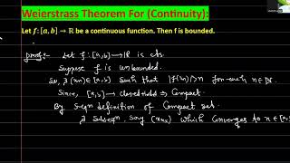 Weierstrass Theorem For Continuous Function || Continuous Function || Real Analysis.