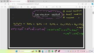 balancing chemical equations by ion-electron method