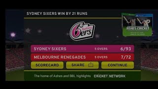 BBL Cricket gameplay || ✨Melbourne Renegades vs ✨Sydney 6ers  || #gaming  #games #cricket || #bbl