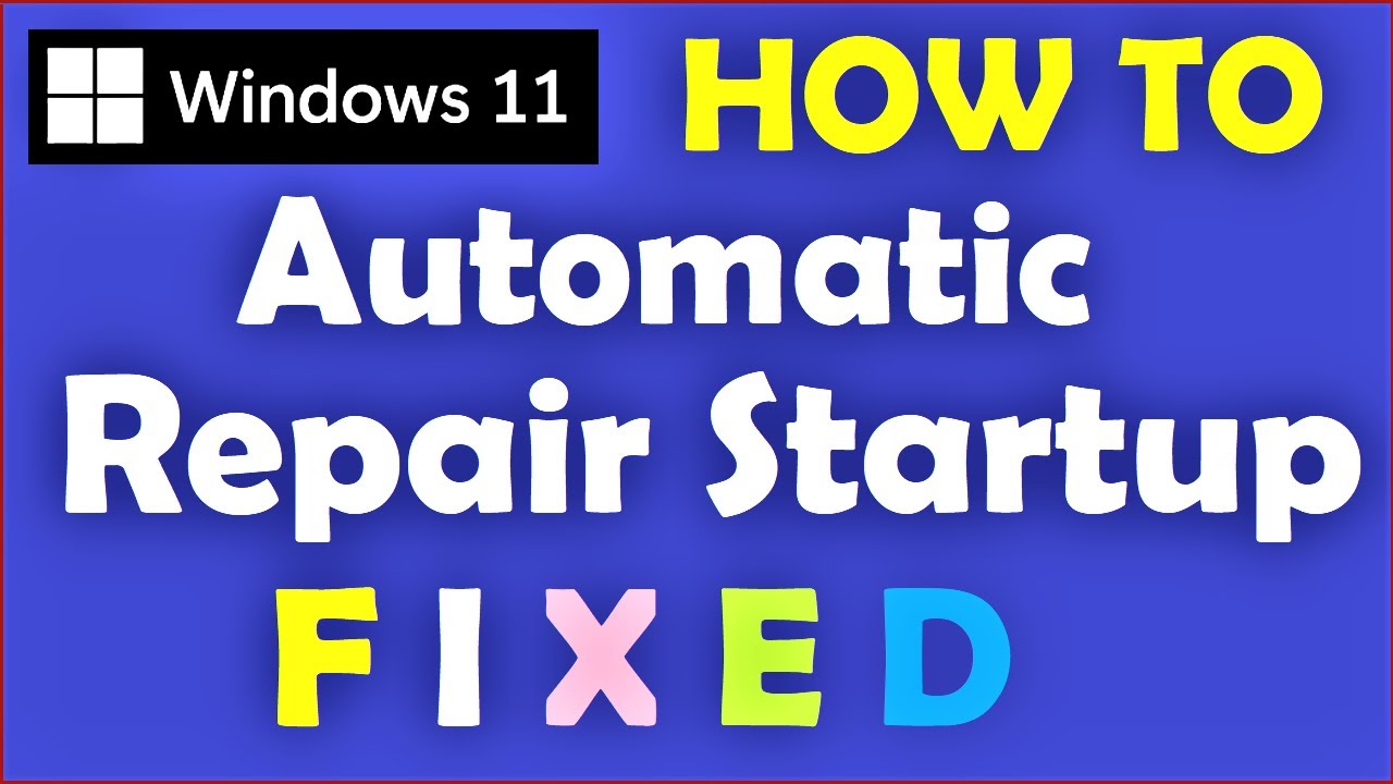 How To Fix Automatic Repair In Windows 11 - YouTube