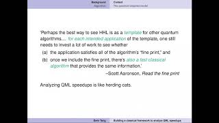 Ewin Tang: Building a classical framework to analyze quantum machine learning speedups