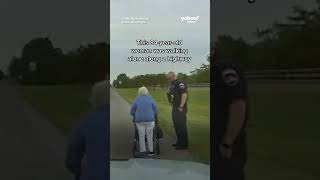 How police officer helped 89-year-old woman walking alone on highway #shorts