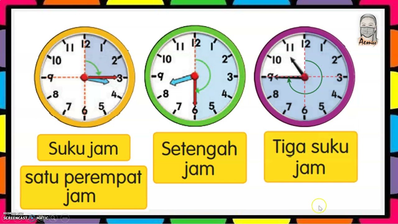 MATEMATIK TAHUN 1 : KENALI JAM DAN MASA - YouTube