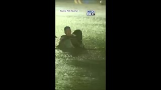 Meteorologist rescues woman from flood #shorts #shortnews #hurricanehelene #atlanta #atlantageorgia