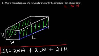 Rectangular Prism Volume, Surface Area and Diagonal Length, Rectangles, Geometry