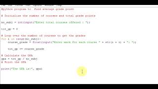 python program to find average grade point