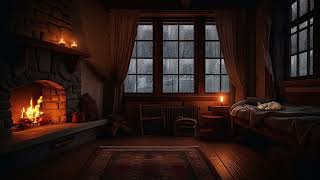 Cozy Cabin Porch with Heavy Rain and Thunder Sounds for Sleeping, Studying & Relax 8 Hours