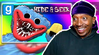 Reaction To Gmod Hide and Seek - Poppys Playtime Edition (Huggy Tuggy)