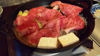 Japanese SUKIYAKI with MELT-IN-YOUR-MOUTH Wagyu Beef!!!!