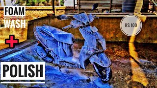 TVS NTORQ || FOAM WASH AND POLISH UNDER 100 || CHEAP PRICE