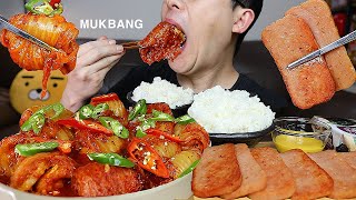 밥도둑메뉴ㅋㅋ 삼겹김치말이찜과 스팸 요리 먹방 MUKBANG