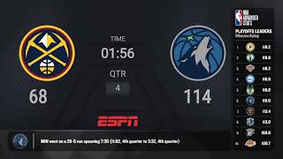 Denver Nuggets @ Minnesota Timberwolves | #NBAPlayoffs presented by Google Pixel Live Scoreboard