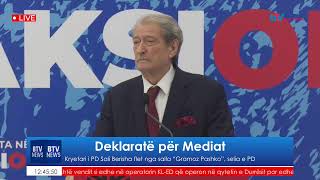 Kryetari i PD, Sali Berisha deklaratë për mediat, salla “Gramoz Pashko”, selia e PD (21.01.2025)