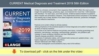 CURRENT Medical Diagnosis and Treatment 2019 58th Edition | PDF