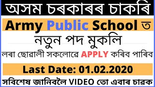 Army Public School, Jorhat Recruitment 2020: Apply For PGT, TGT & PRT Posts ||BY AssamJobs||