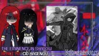 The Eminence In Shadow React To Cid Kagenou/Shadow || Gacha Reaction Video || Season 2
