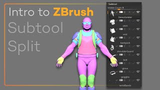 Intro to ZBrush 026 - Splitting objects into their own subtools, faster and easier to manipulate!