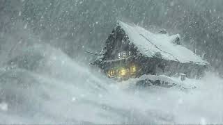 Chilly Winter Blizzard Air | Strong Winds \u0026 Heavy Snowfall | Good Sleep, Study, Relaxation