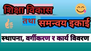 শিক্ষা উন্নয়ন ও সমন্বয় ইউনিটের প্রতিষ্ঠা, শ্রেণীবিভাগ এবং কাজের বিবরণ