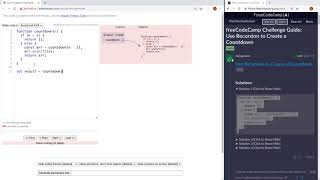 Python tutor, freeCodeCamp Recursion Countdown, Example