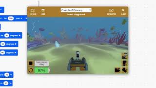 VEX VR – Virtual Robot - Coral Reef Cleanup - Tutorial Level 1
