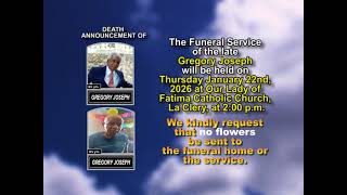 Gregory Joseph ~ Short Obituary