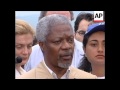 MACEDONIA: UN CHIEF KOFI ANNAN VISITS REFUGEE CAMP