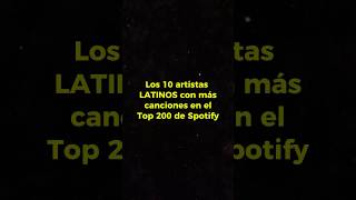 Los 10 artistas LATINOS con más canciones en el top 200 global de Spotify #spoti