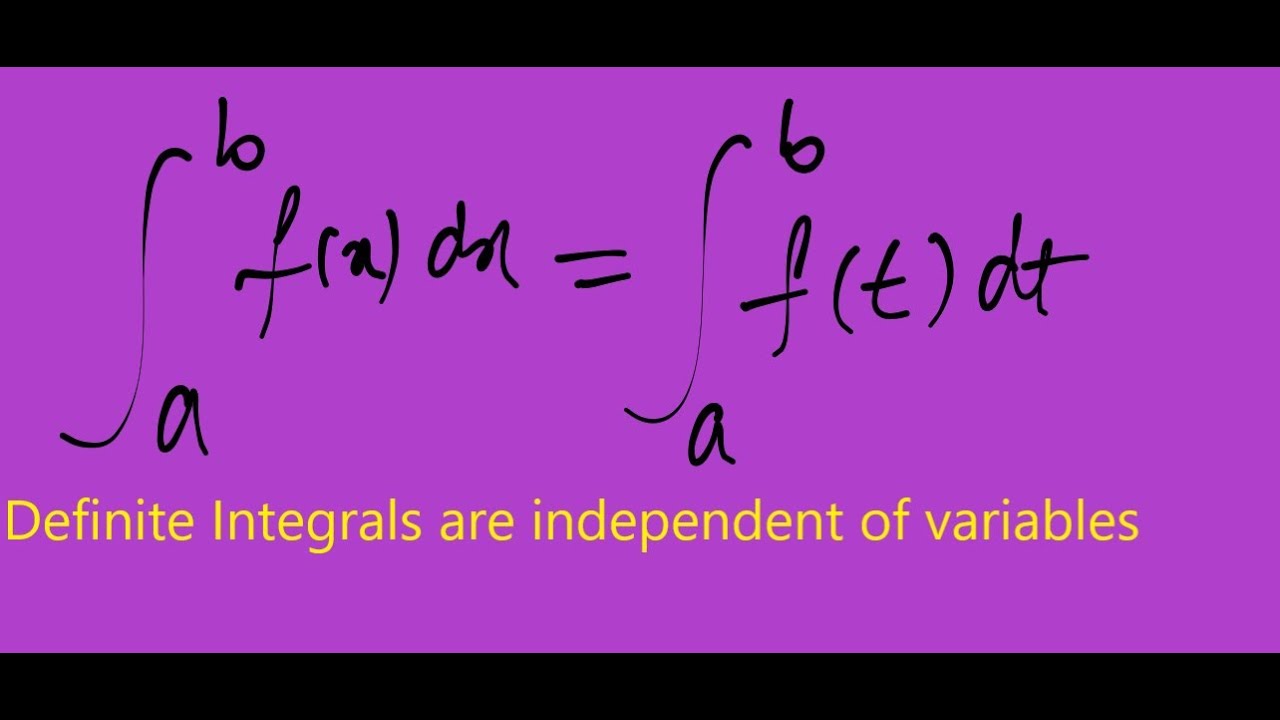 Definite Integral Property-1 | Definite Integrals Are Independent Of ...