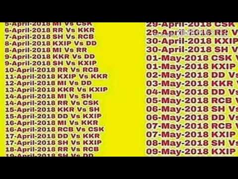 {2018}. IPL Match List {2018}. IPL Match List