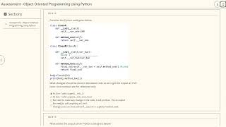 Object Oriented Programming Using Python Assessment Answers 100 % |Infosys Springboard Internship