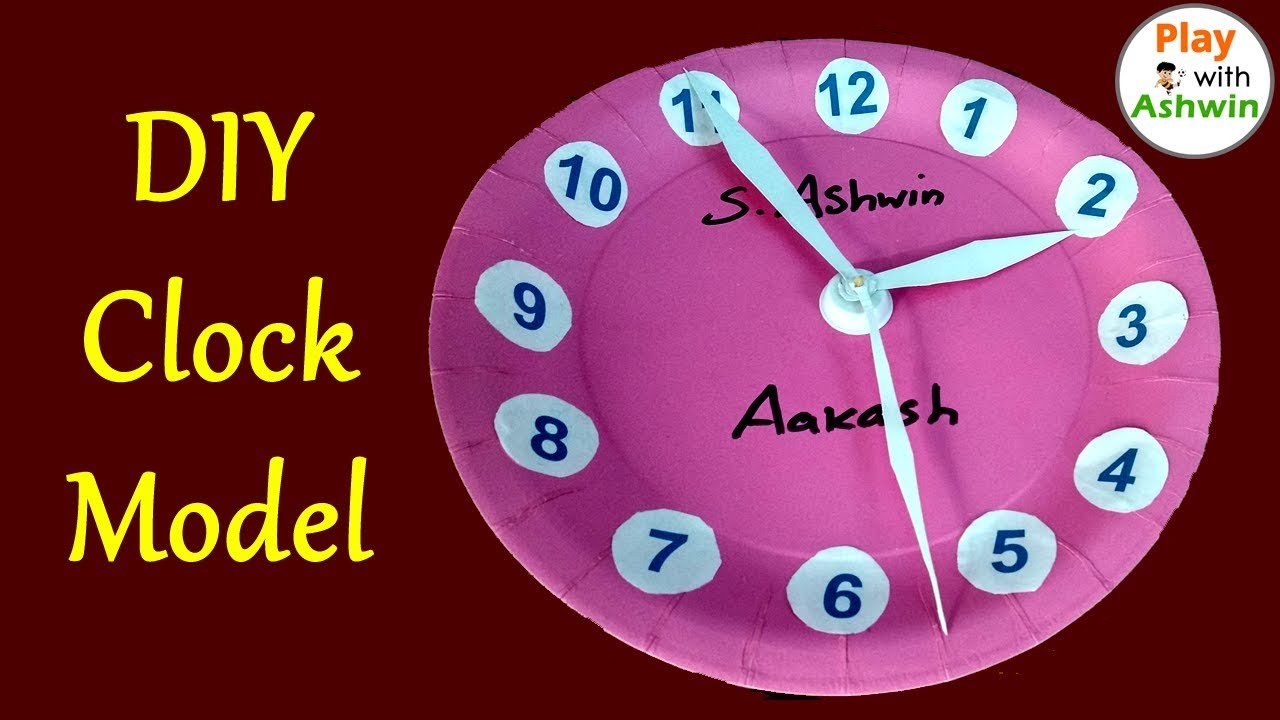 DIY Craft Ideas | Simple Clock Model Using Paper Plate | Kids School ...