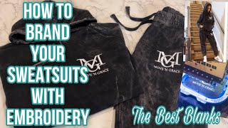 Embroidering on The Best Sweatsuits for Your Clothing Brand |Street Wear Jogger Sets with my MT1501