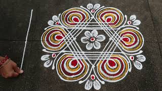 Dhanurmasam Muggulu 🌷5x3 Dots Easy Sankranthi Muggulu🌷Margazhi Kolam Designs🌷Side Border Rangoli