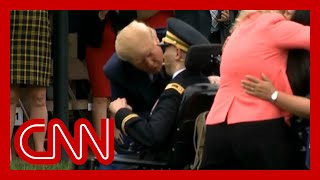 Hear what Trump reportedly said about injured veteran after this hug