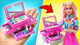 Miniaturowy, błyszczący zestaw do makijażu dla lalek z lustrem || ŁATWY I ODLOTOWY PROJEKTY DIY 💄🌟