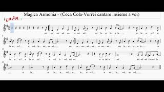 Magica Armonia - (Coca Cola-Vorrei cantare insieme a voi) Karaoke-Flauto-Note-Spartito-Instrumental